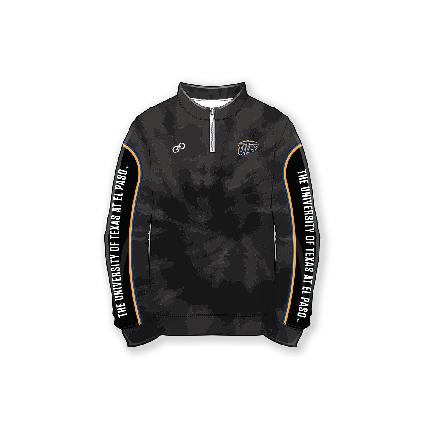 Goldmine Collective UTEP Tie Dye Black Quarter Zip