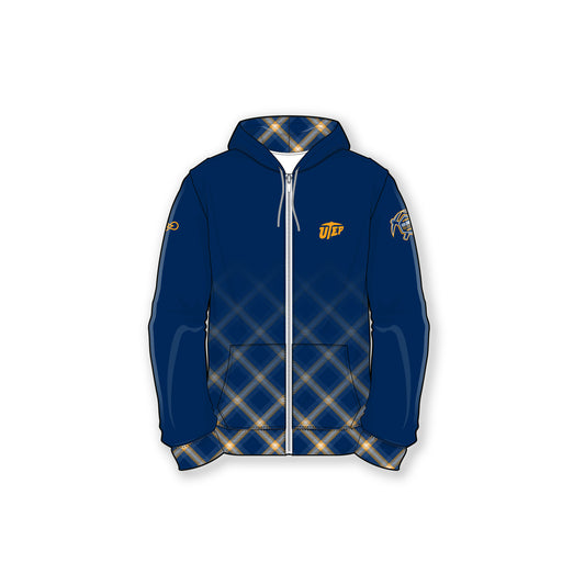 Goldmine Collective UTEP Plaid Full Zip Hoodie