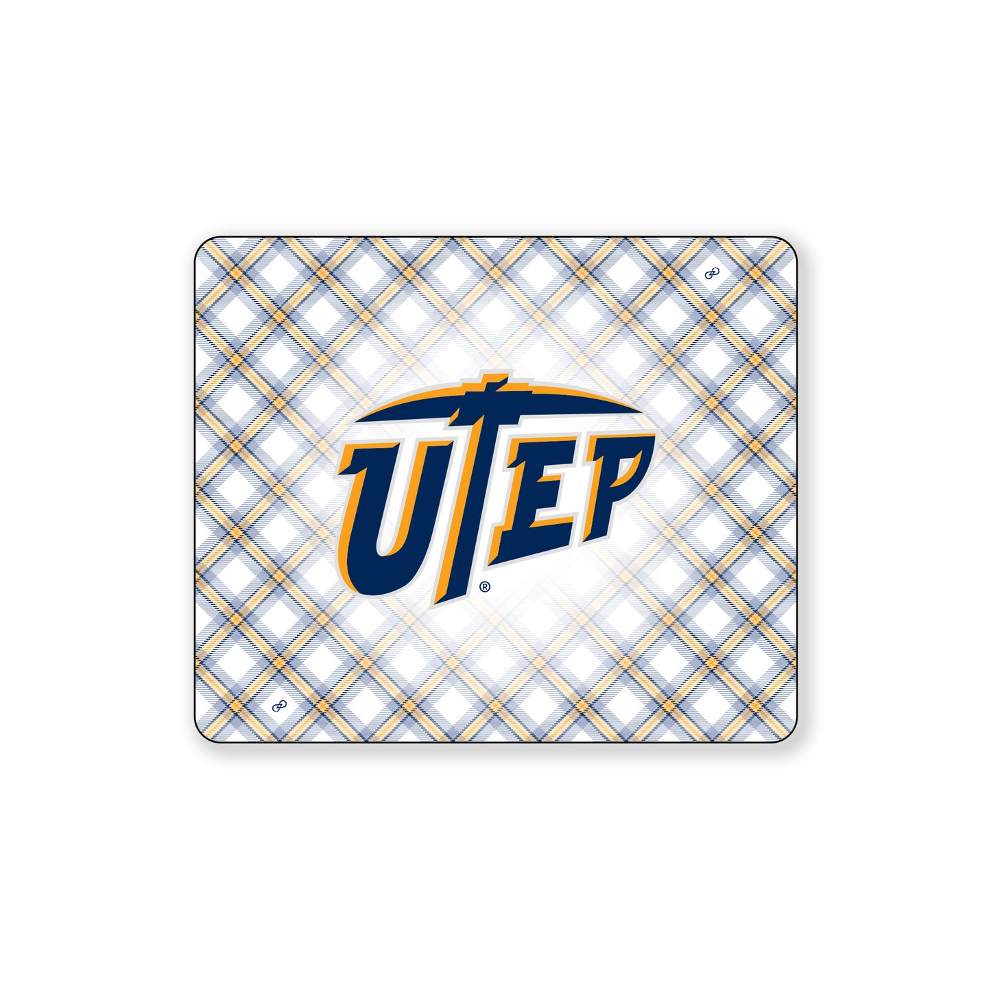 UTEP White Plaid Blanket