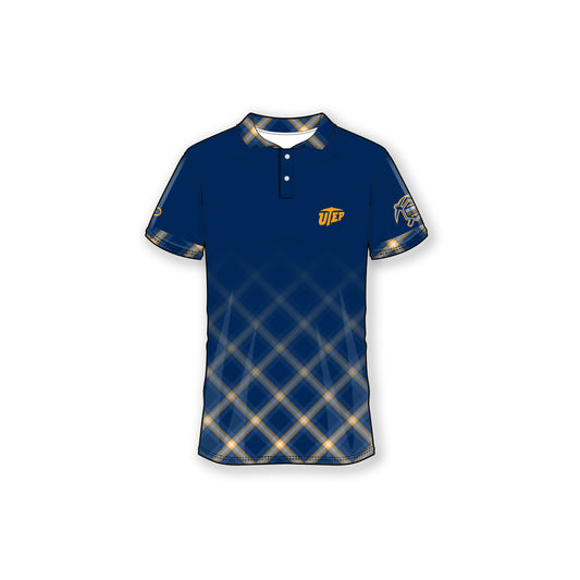 UTEP Blue Plaid Polo