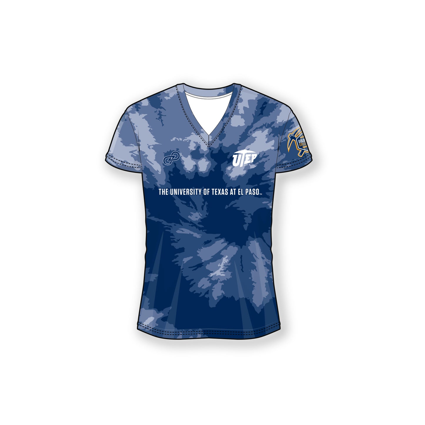 UTEP Goldmine Collective Blue Tie Dye Cap Sleeve Shirt