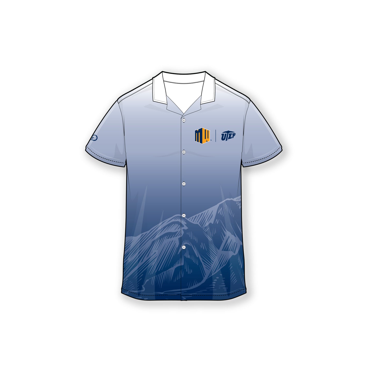 Mountain West UTEP Gradient Mountains Blue Camp Shirt